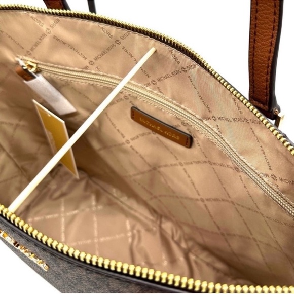 Michael Kors Large Charlotte Tote Bag & Matching Trifold Wallet Brown - Picture 10 of 14